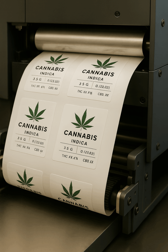 Consistent cannabis label design for brand recognition