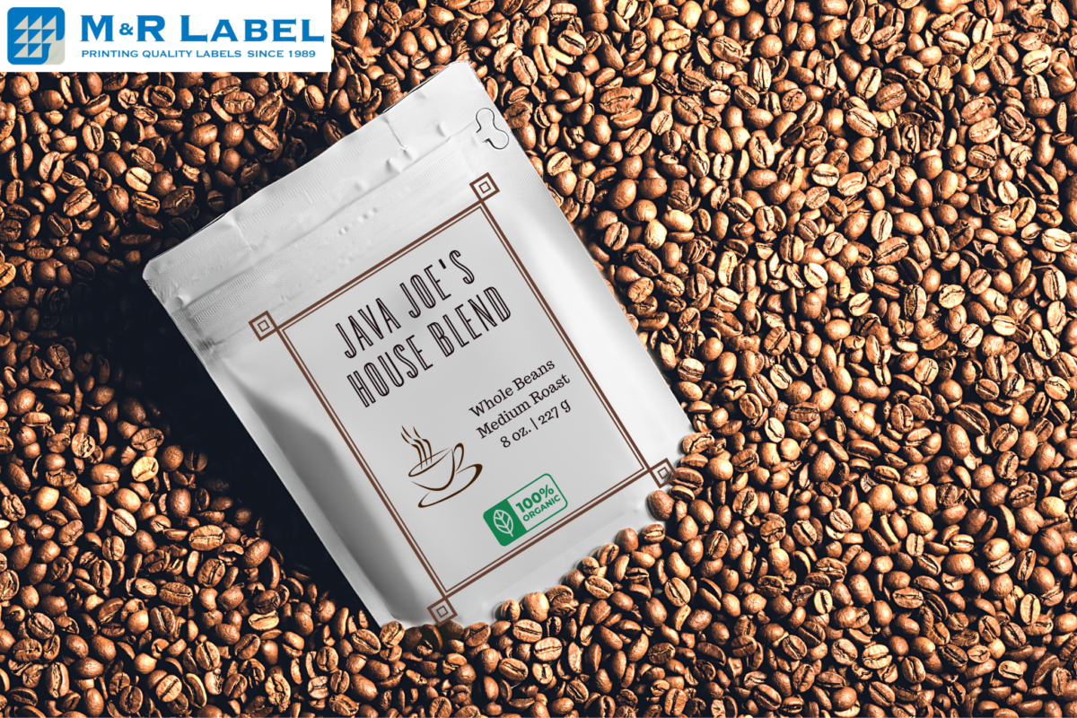 Custom coffee bag labels with branding