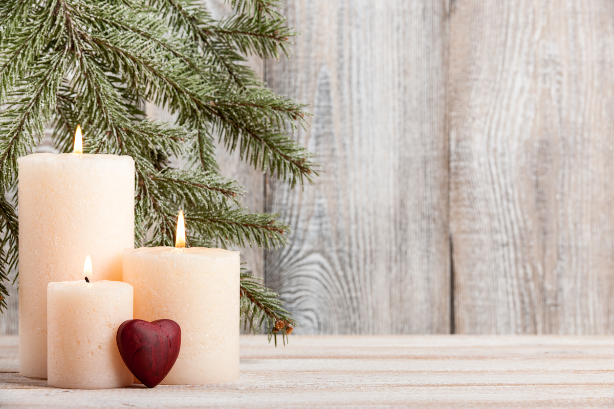 Holiday scented candles with custom labels
