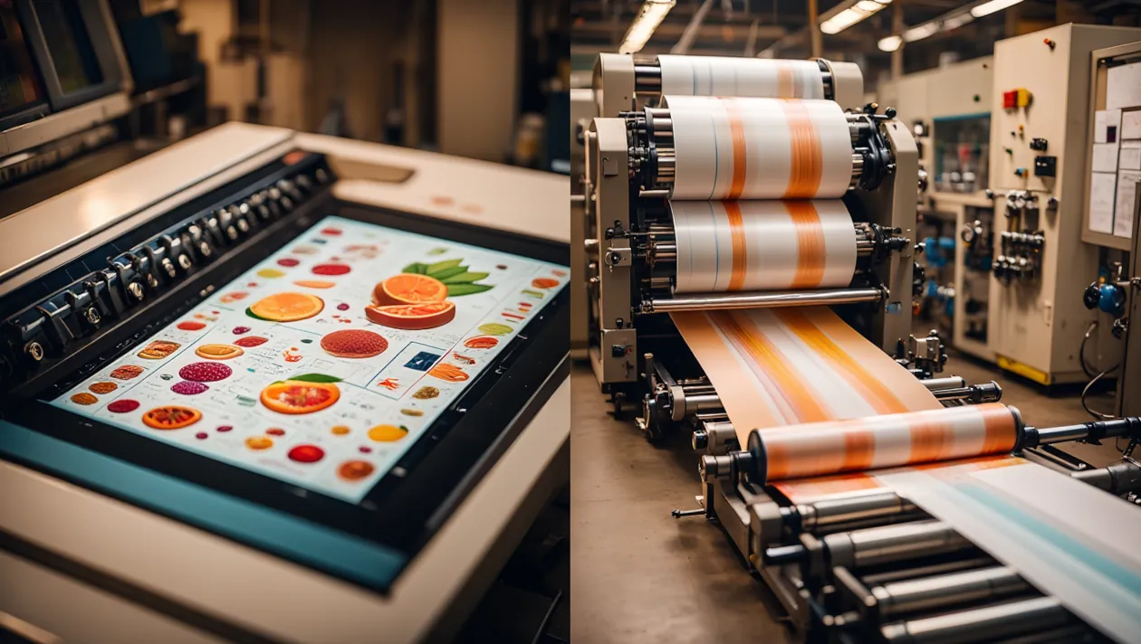 2 different printing mechanisms - digital and flexographic