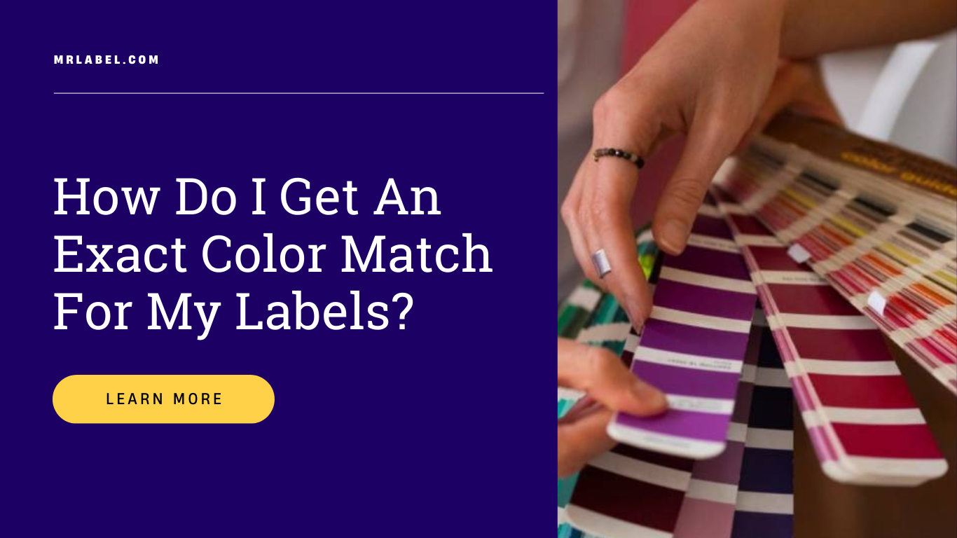 Color matching swatches and Pantone color guides for label printing