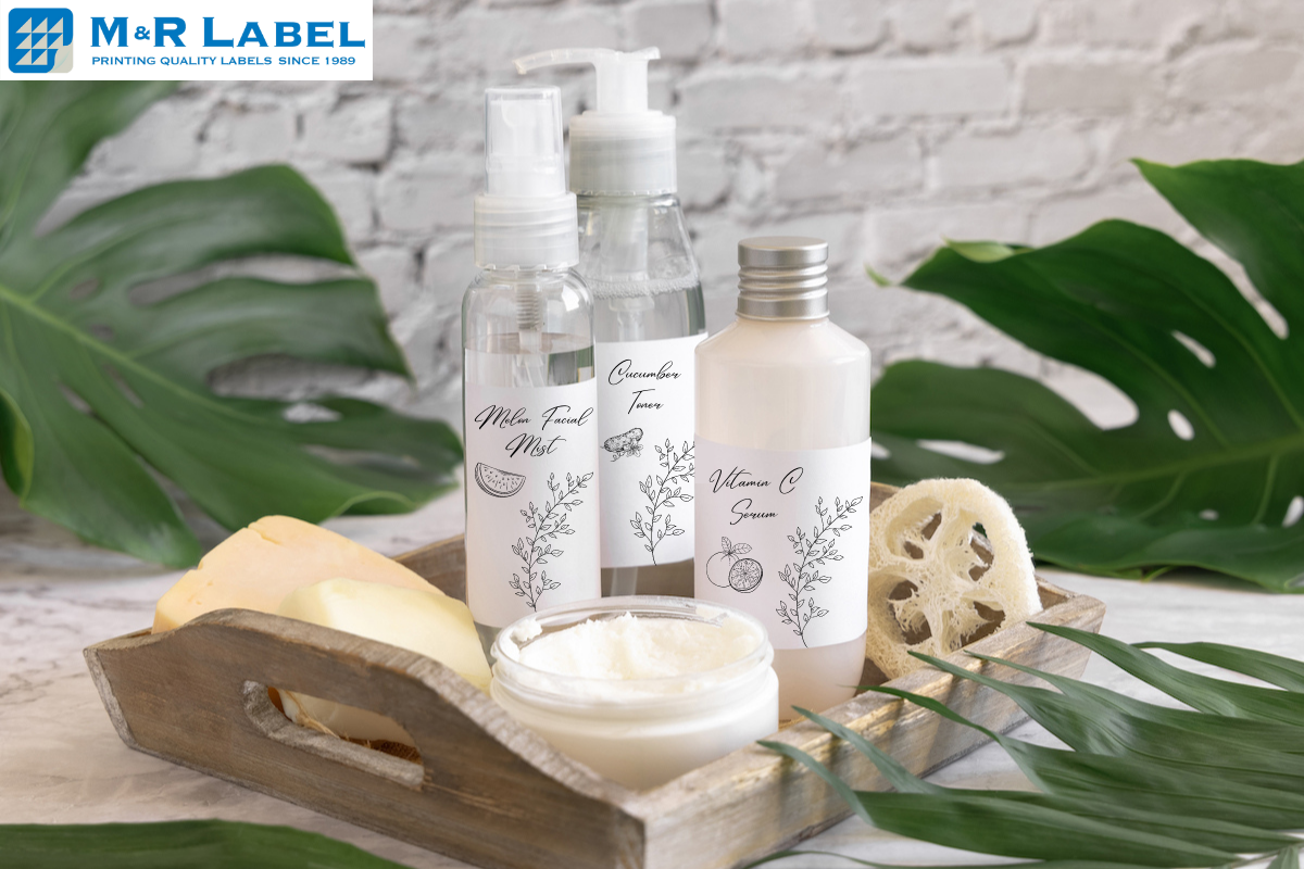 Skincare products with custom label designs