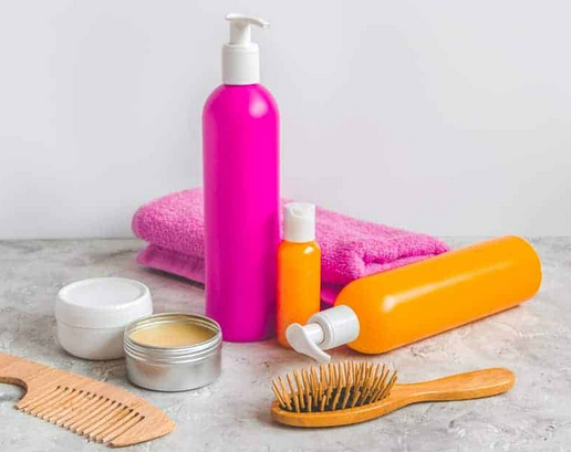 Hair product label showing hair type