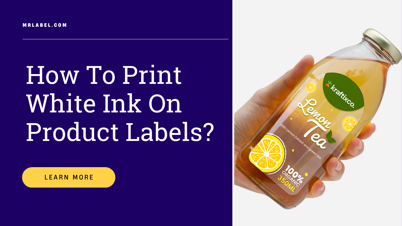 White ink printing on product labels demonstration