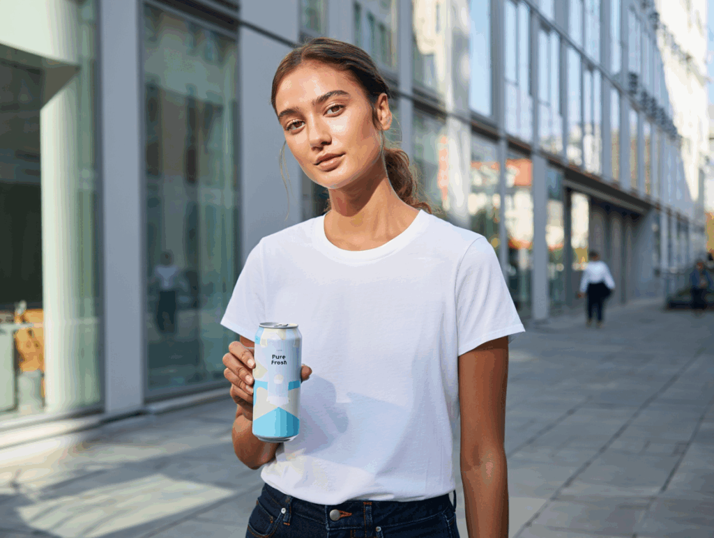 Minimalist beverage packaging design showcasing clean labels and focused branding