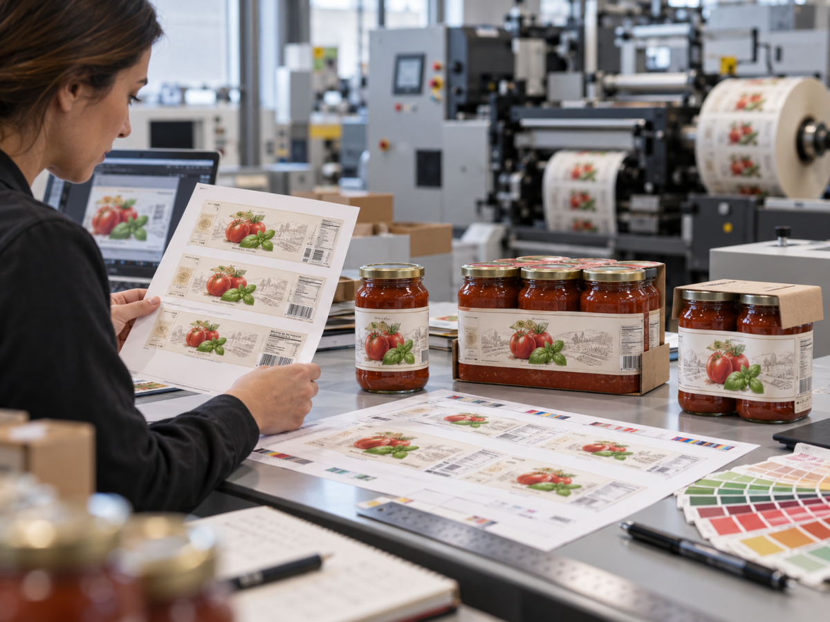 A woman reviewing multiple images for a single product