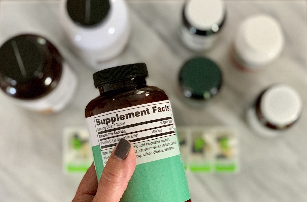 Nutraceutical supplement bottles with custom labels