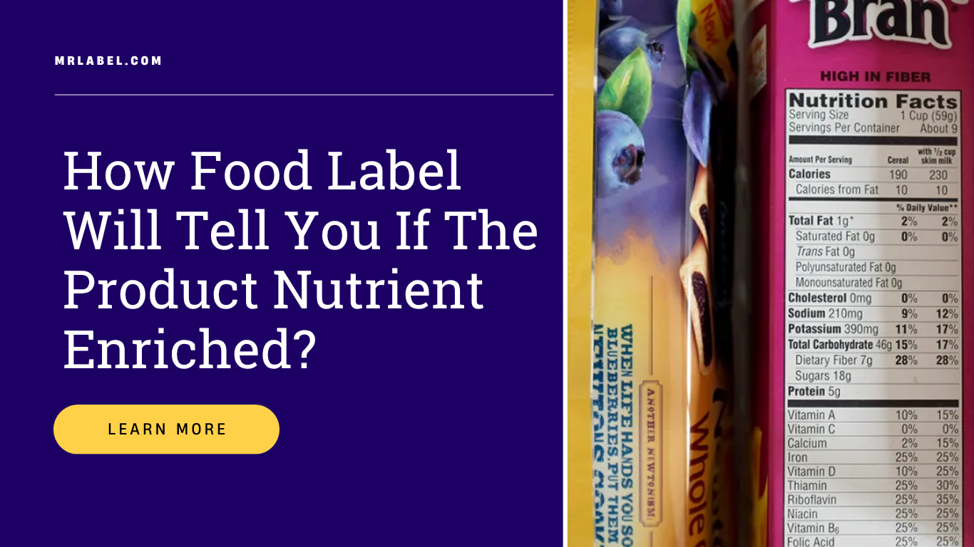 Food label showing nutritional information