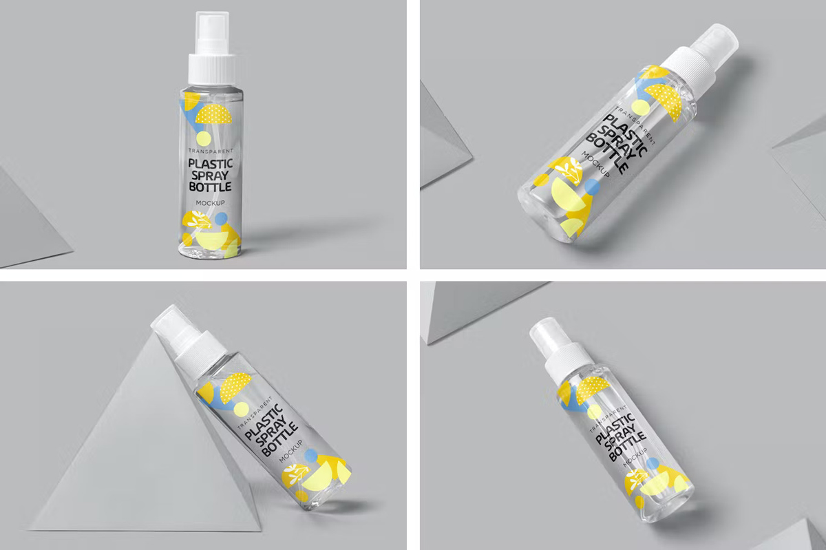 Transparent clear labels on product bottles and containers