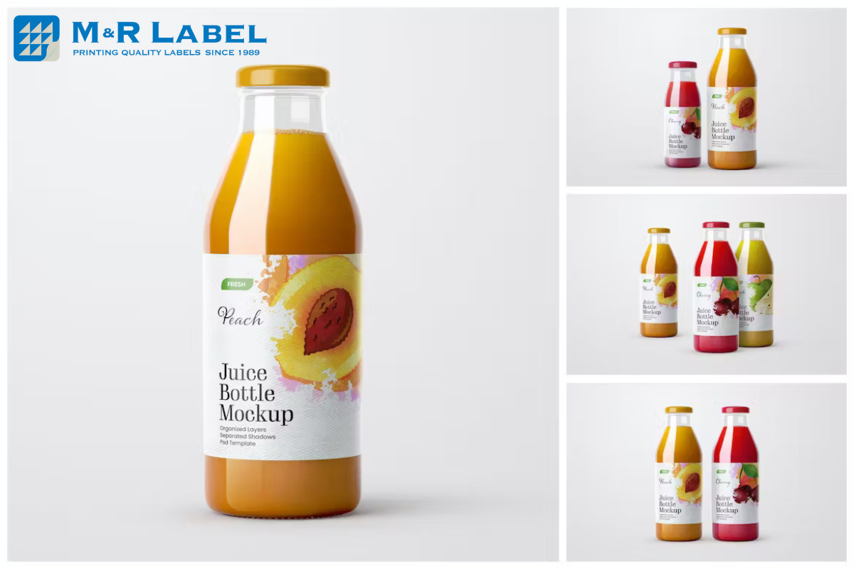 BOPP label material showing various finishes and applications