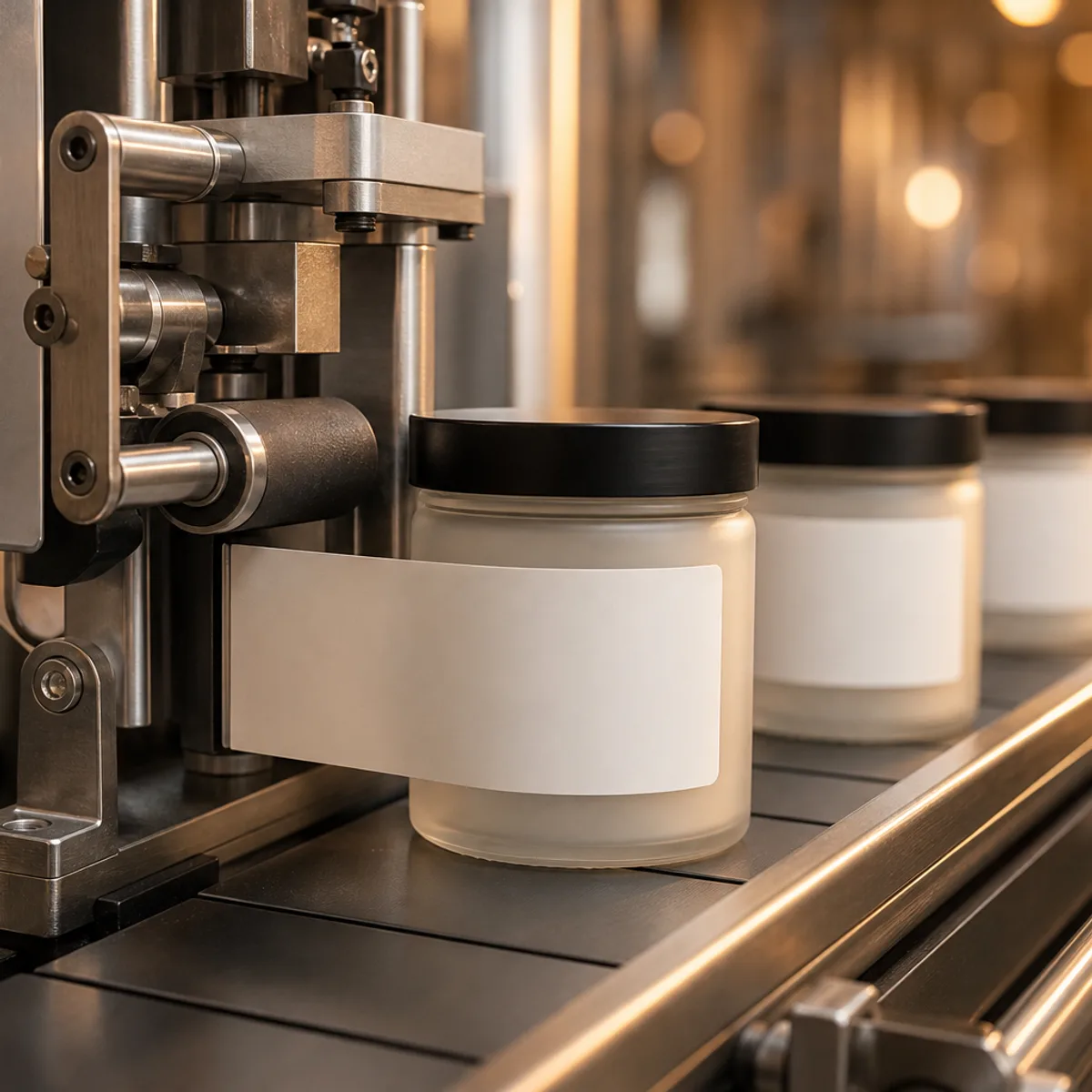 M&R Label automated label application onto jars and specialty containers