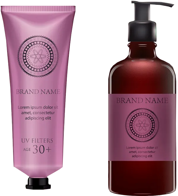 Health and beauty product labels - cosmetics, skincare