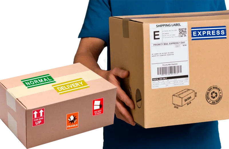 Shipping and packaging labels - boxes, logistics