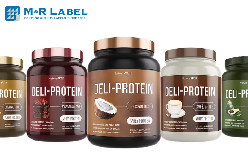 Nutraceutical and supplement labels - vitamins, protein powders
